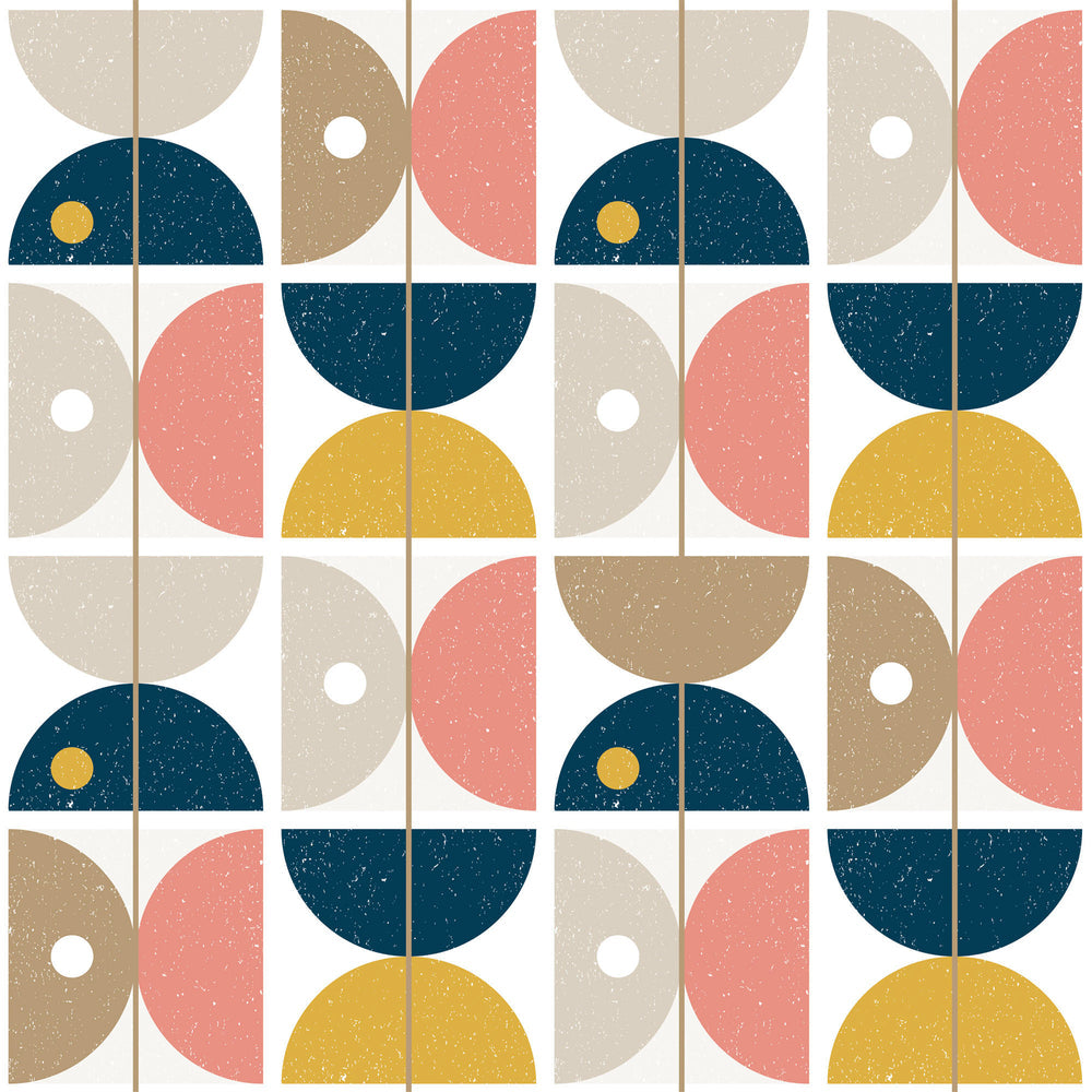LH900130 - Diablo Wallpaper - Midnight Blue, Ochre & Flamingo Pink - Lust Home