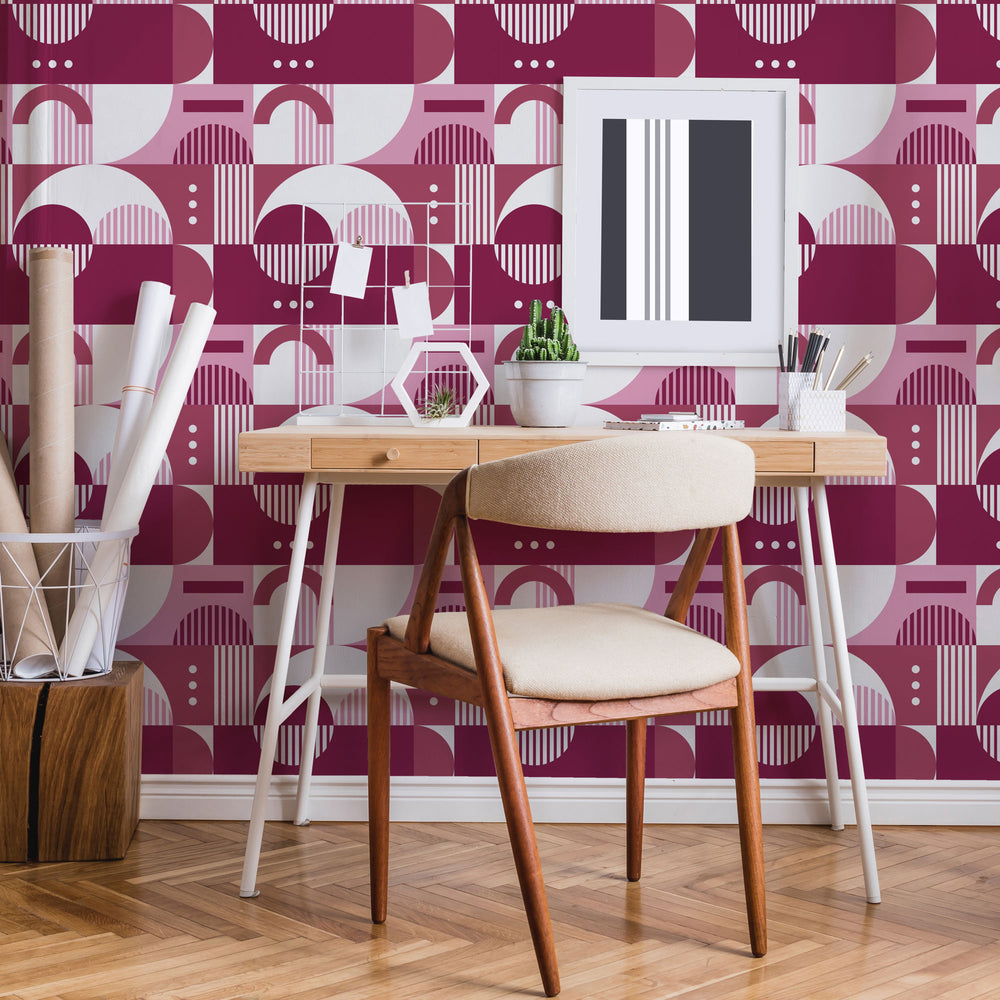 LH900213 - Geobot Wallpaper - Pink Hue - Lust Home