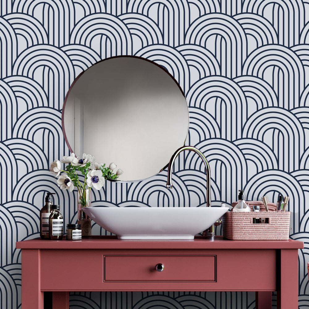 LH900240 - Wave After Wave Wallpaper - Blueberry - Lust Home