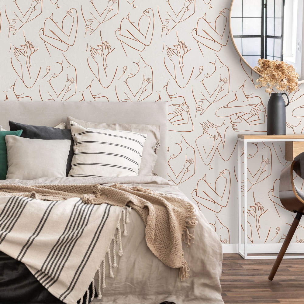 LH900253 - Embrace Wallpaper - Terracotta - Lust Home