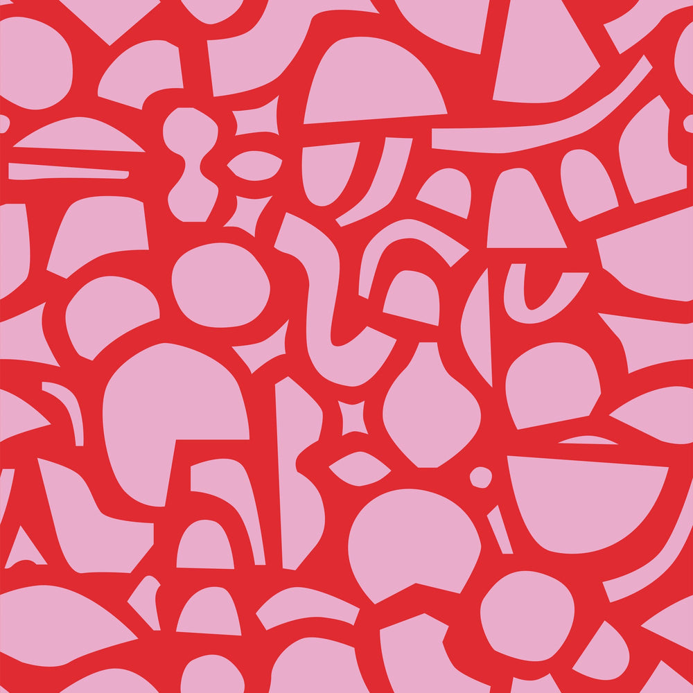 LH900280 - Doodle Wallpaper - Red & Pink - Lust Home