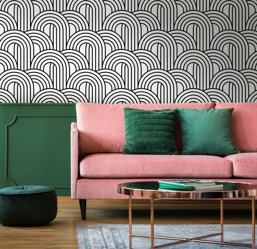 LH900296 - Wave After Wave Wallpaper - Monochrome - Lust Home