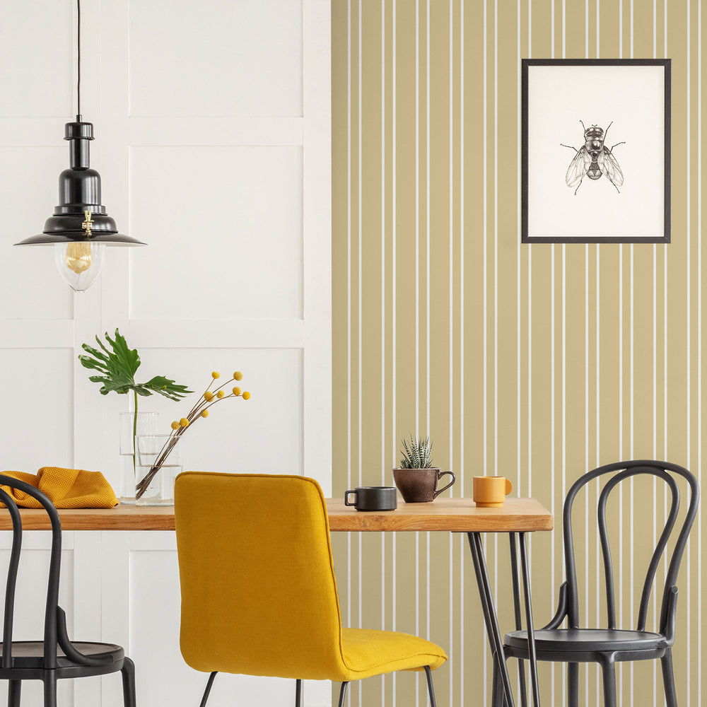 LH900301 - Line After Line Wallpaper - Custard - Lust Home