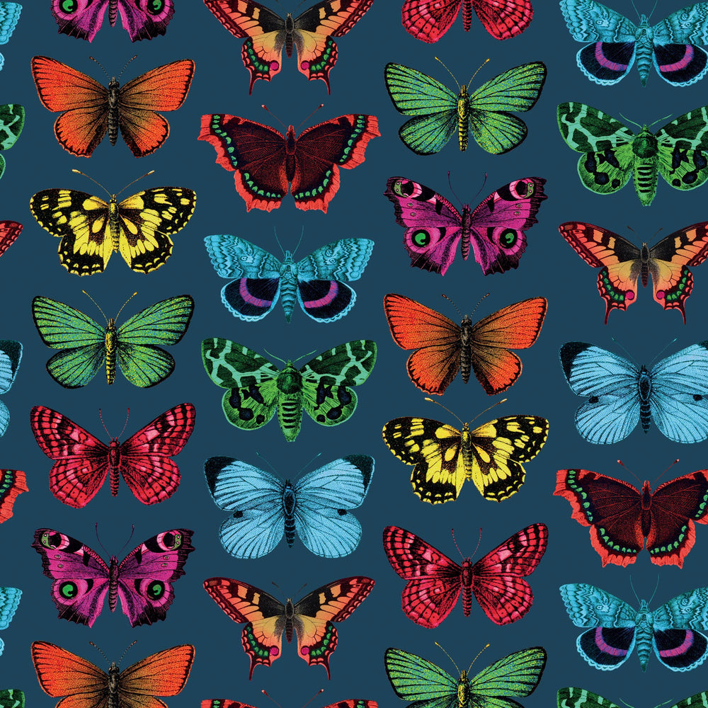 LH900317 - Kaleidoscope Wallpaper - Brights on Teal - Lust Home