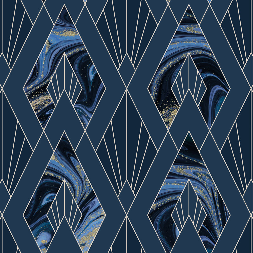LH900353 - Leonardo Wallpaper - Midnight Blue - Lust Home