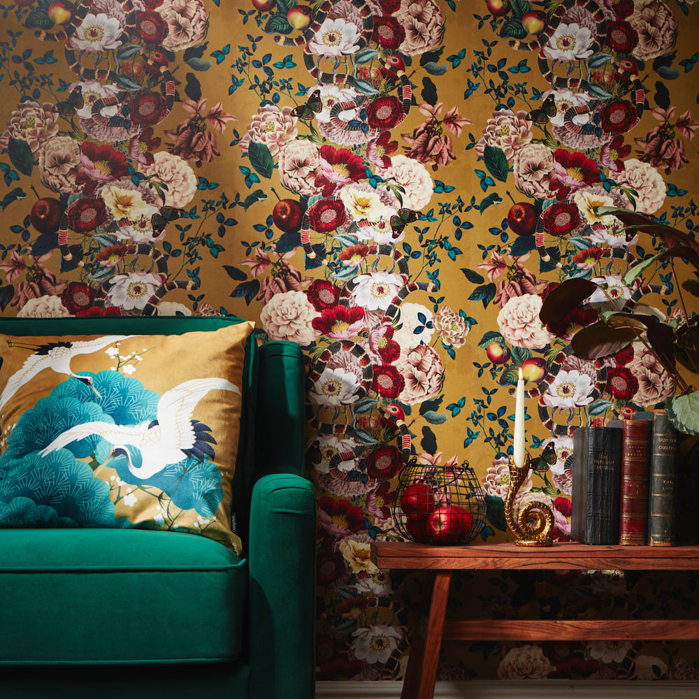 LH900356 - Forbidden Fruit Wallpaper - Antique Gold - Lust Home