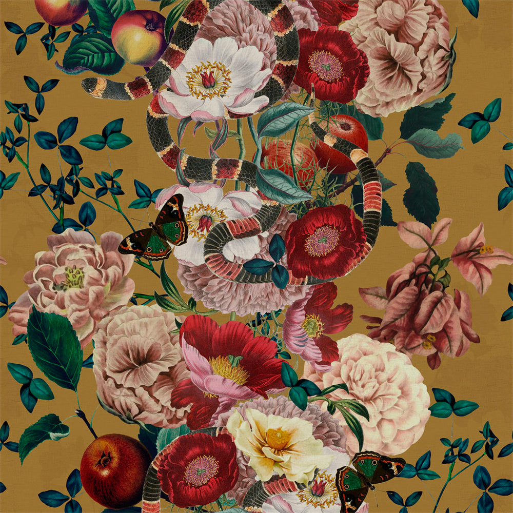 LH900356 - Forbidden Fruit Wallpaper - Antique Gold - Lust Home