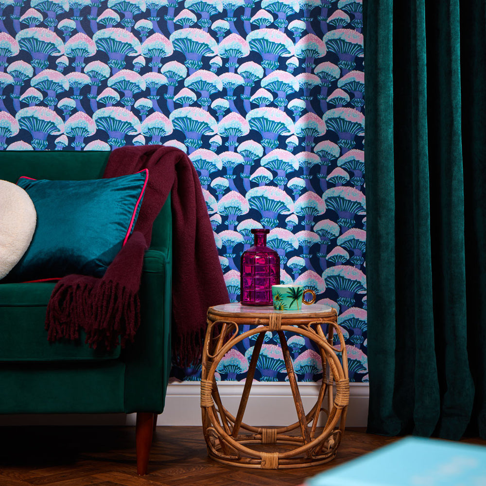 LH900366 - Fun Guy Wallpaper - Midnight Navy, Sky Blue & Pink - Lust Home
