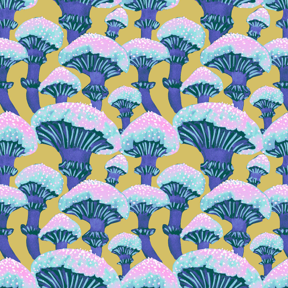 LH900367 - Fun Guy Wallpaper - Mustard Yellow, Sky Blue & Pink - Lust Home