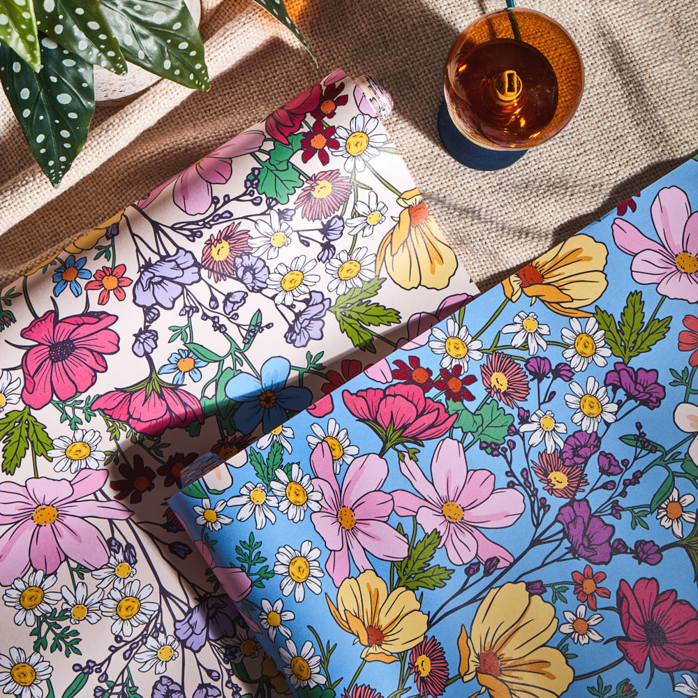 LH900369 - She's a Wildflower Wallpaper - Brights on Vintage Cream - Lust Home