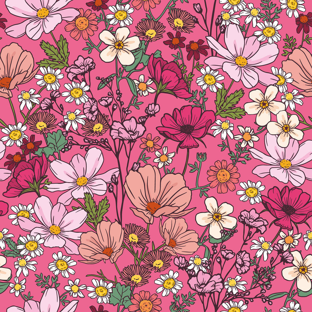 LH900382 - She's a Wildflower Wallpaper - Rose Pink - Lust Home