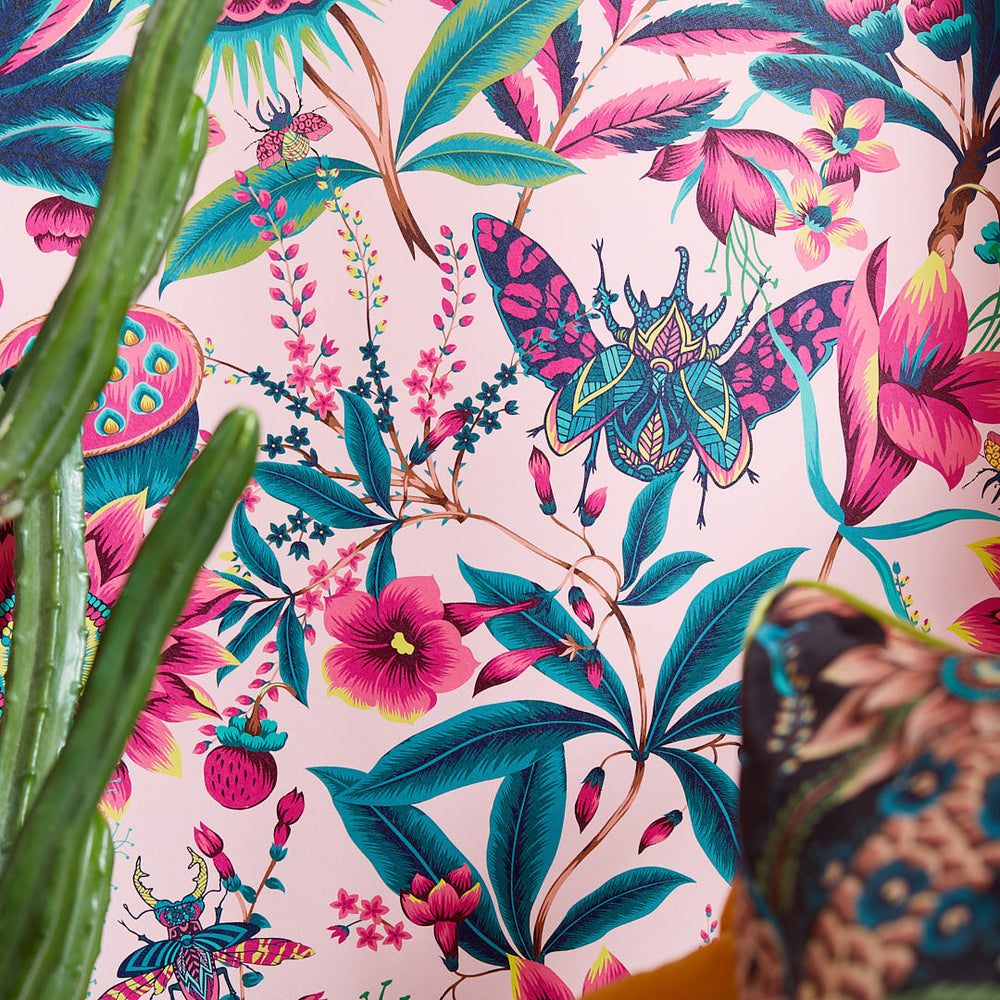 LH900383 - Pandora Wallpaper - Fuschia, Jade & Lime - Lust Home