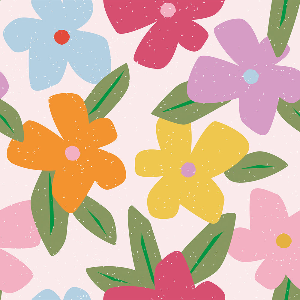 LH900426 - Flower Bomb Wallpaper - Brights on Strawberry Cheesecake - Lust Home