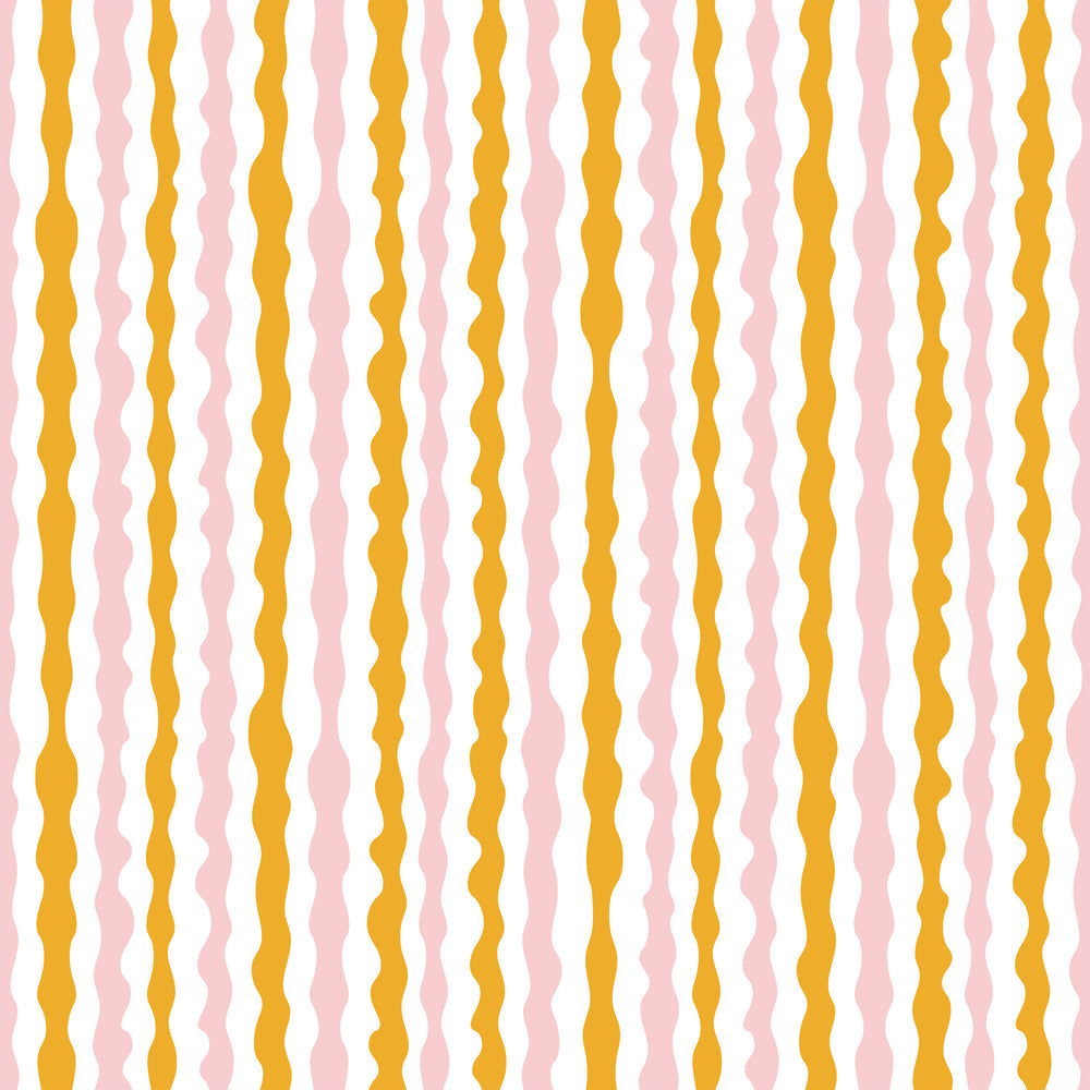LH900441 - Get A Wiggle On Wallpaper - Mustard & Millennial Pink - Lust Home