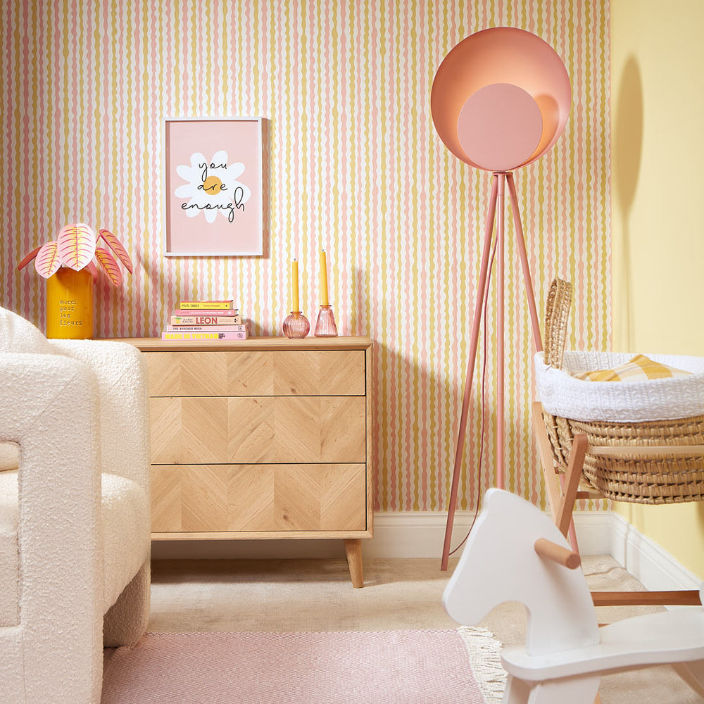 LH900442 - Get A Wiggle On Wallpaper - Candy Floss & Lemon Sherbet - Lust Home