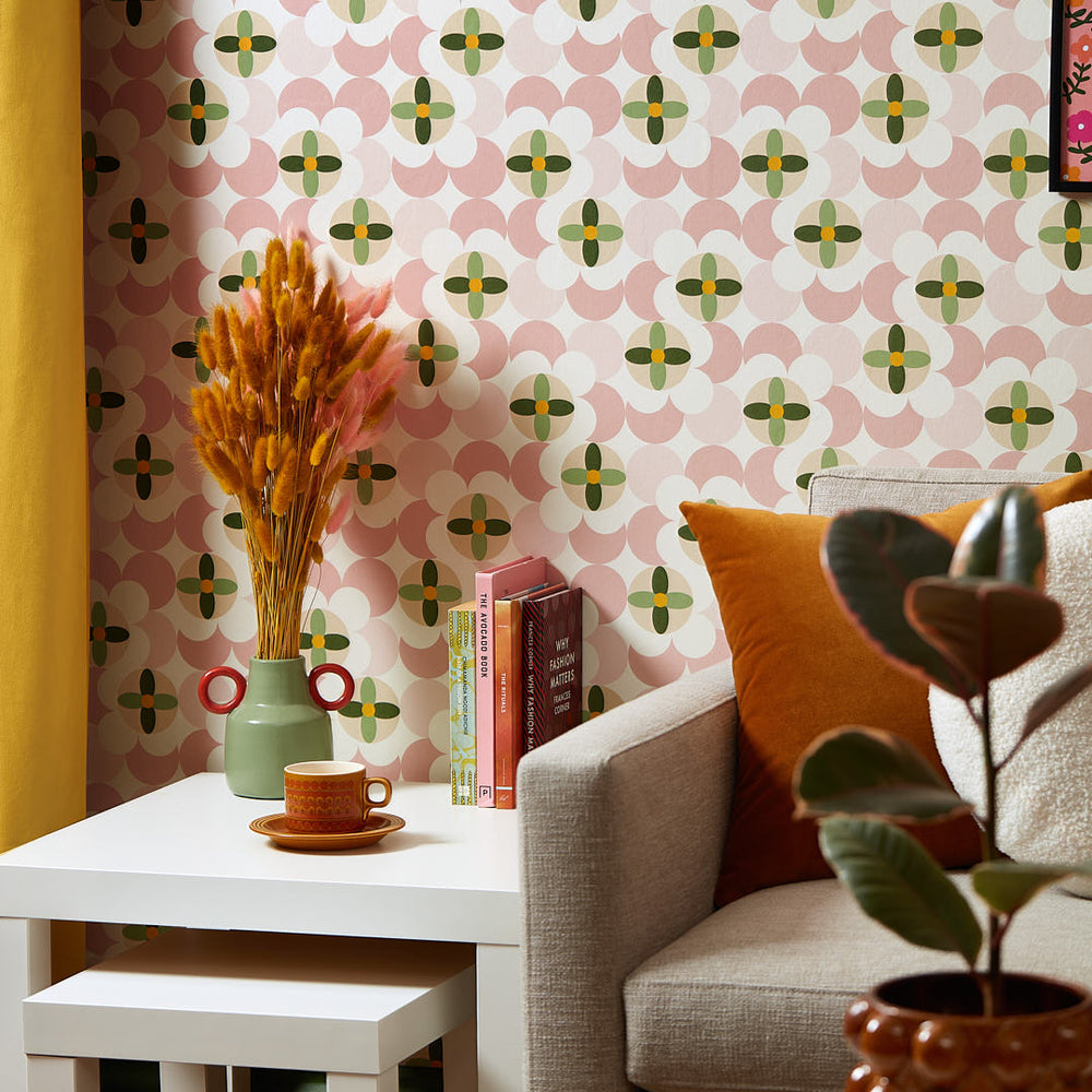 LH900452 - Day Dreamer Wallpaper - Vintage Pink & Olive on Gluten Free - Lust Home