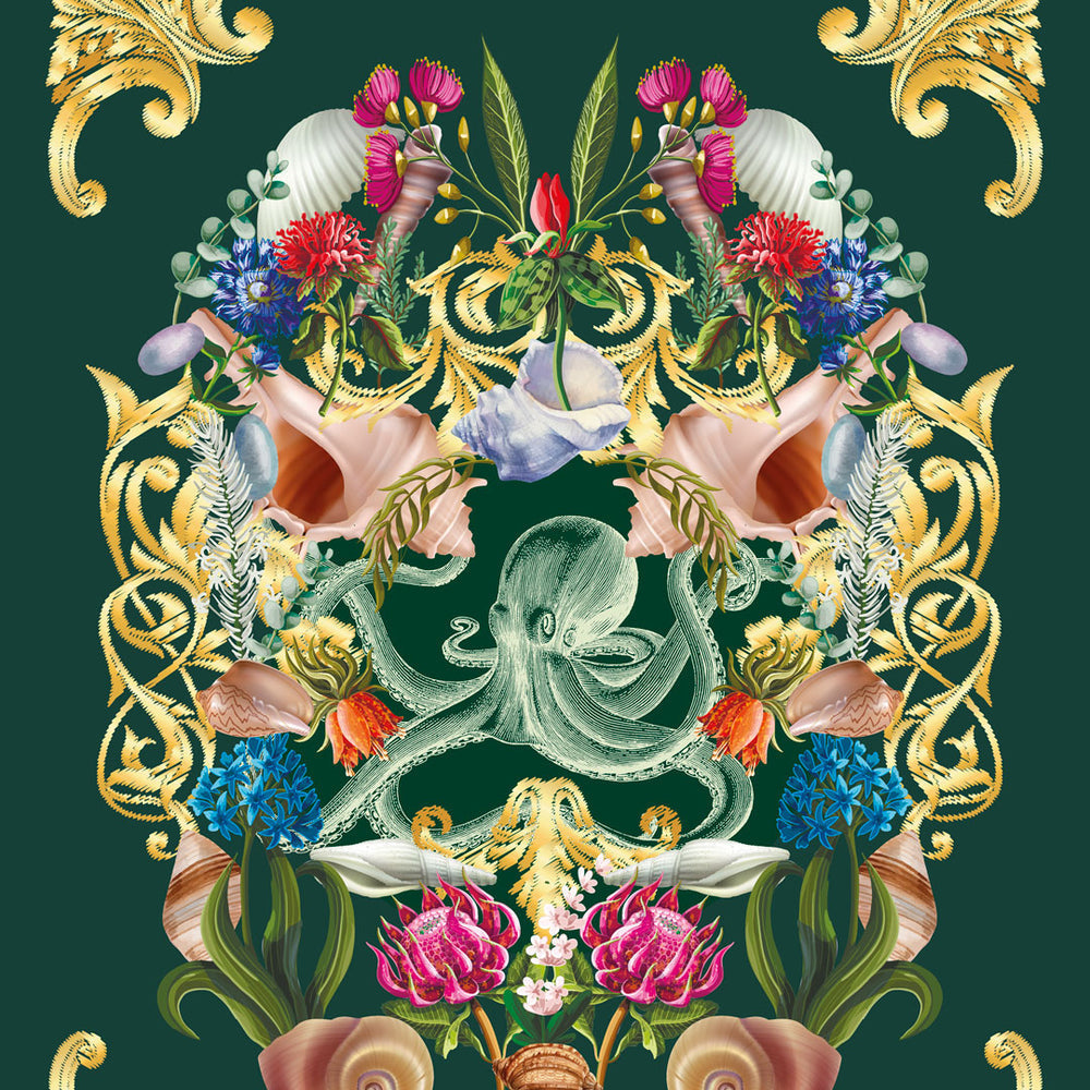 LH900466 - Treasure Chest Wallpaper - Emerald Green - Lust Home