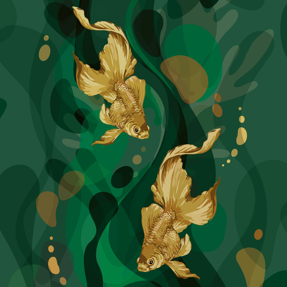 LH900474 - Mesmerised Wallpaper - Emerald Green & Gold - Lust Home