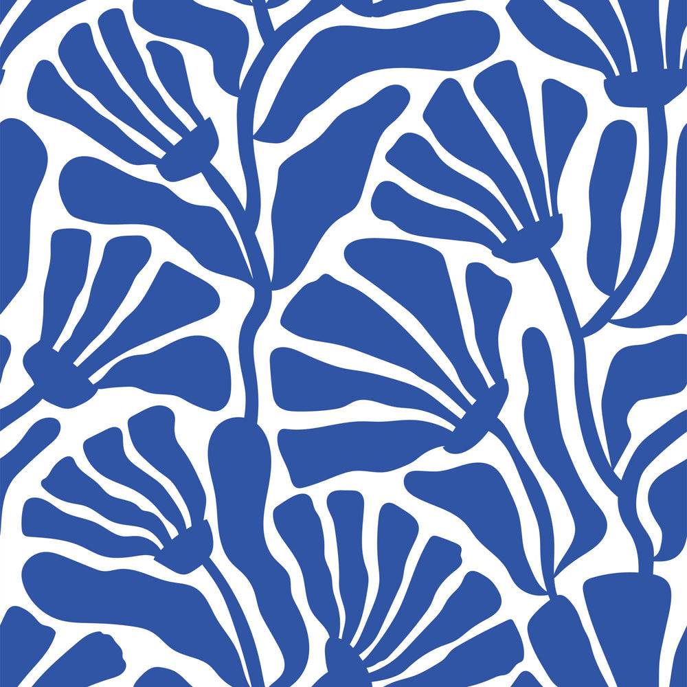 LH900488 - Mad for Matisse Wallpaper - Cobalt Blue & White - Lust Home