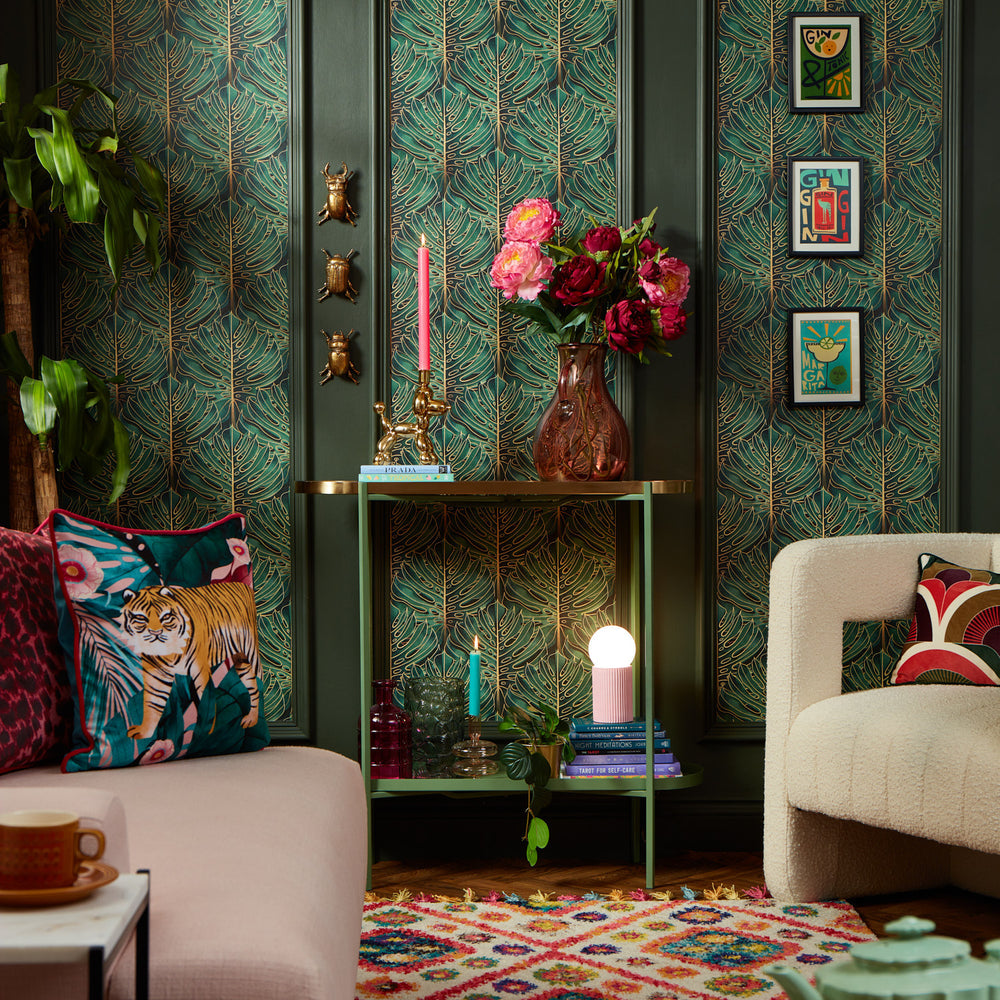 LH900493 - Jungle Beat Wallpaper - Jungle Green & Gold - Lust Home