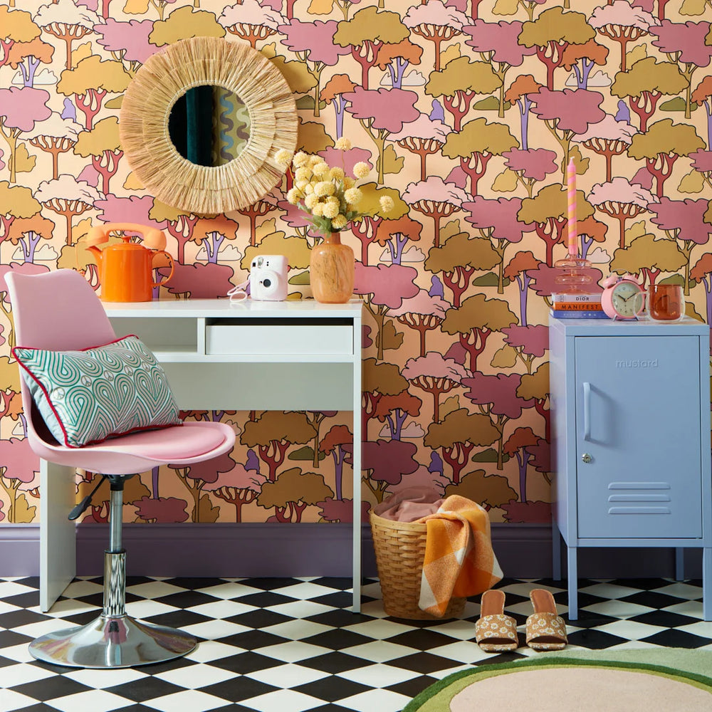 LH900500 - Woodstock Wallpaper - Olive Green, Earthy Orange & Grape - Lust Home