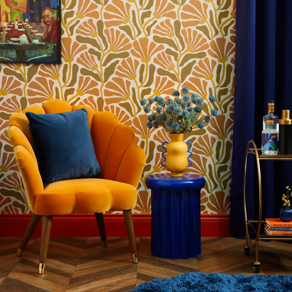 LH900504 - Mad for Matisse Wallpaper - Earthy Orange, Toffee & Mustard - Lust Home