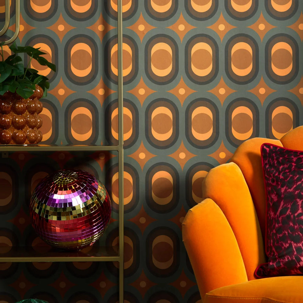 LH900512 - Seahorn Wallpaper - Earthy Orange, Pine & Chocolate - Lust Home