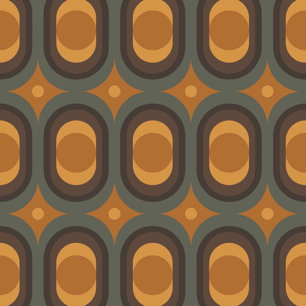 LH900512 - Seahorn Wallpaper - Earthy Orange, Pine & Chocolate - Lust Home