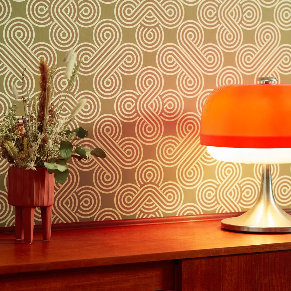 LH900513 - Take The Biscuit Wallpaper - Vanilla & Butterscotch on Olive Green - Lust Home