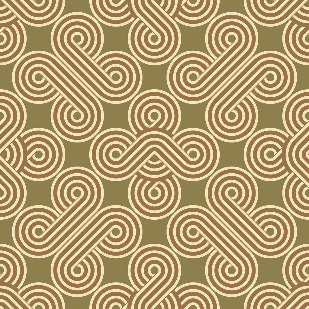 LH900513 - Take The Biscuit Wallpaper - Vanilla & Butterscotch on Olive Green - Lust Home