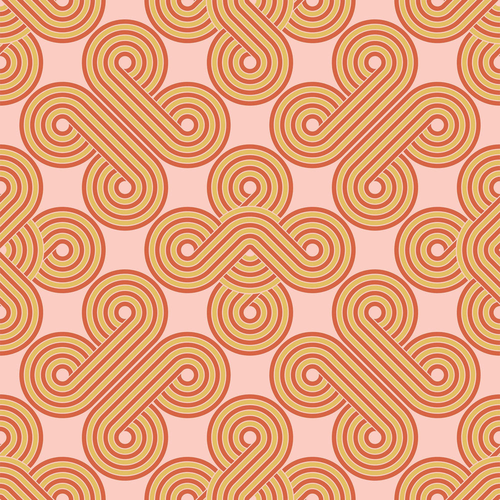 LH900514 - Take The Biscuit Wallpaper - Mustard & Red on Pink Lemonade - Lust Home