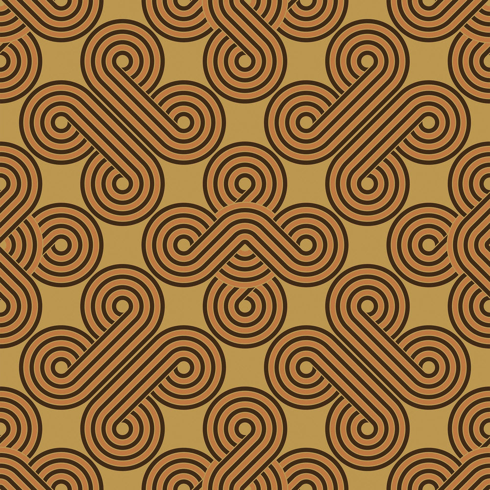 LH900515 - Take The Biscuit Wallpaper - Earthy Orange & Chocolate on Harvest Gold - Lust Home