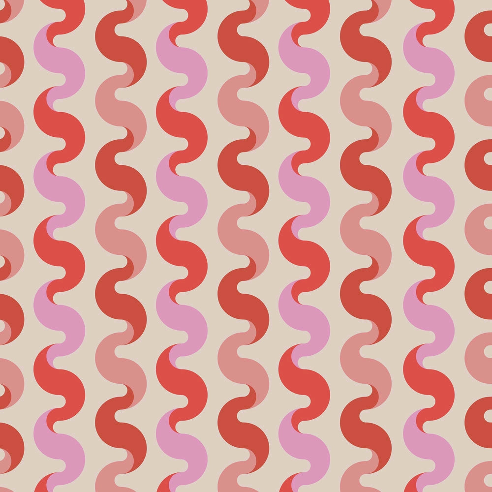 LH900522 - The Hippie Shake Wallpaper - Vintage Pink & Poison Apple - Lust Home