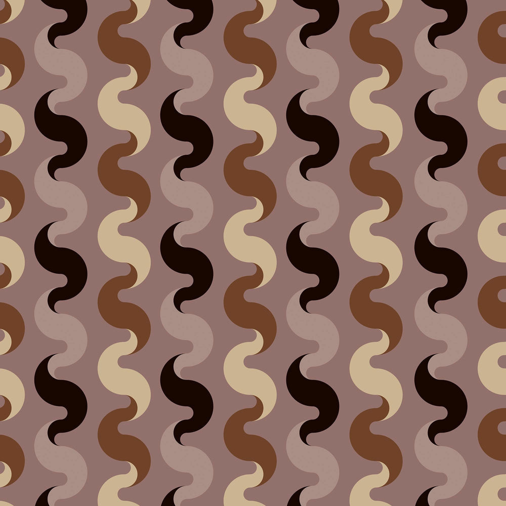 LH900523 - The Hippie Shake Wallpaper - Caramel & Black on Vintage Mauve - Lust Home