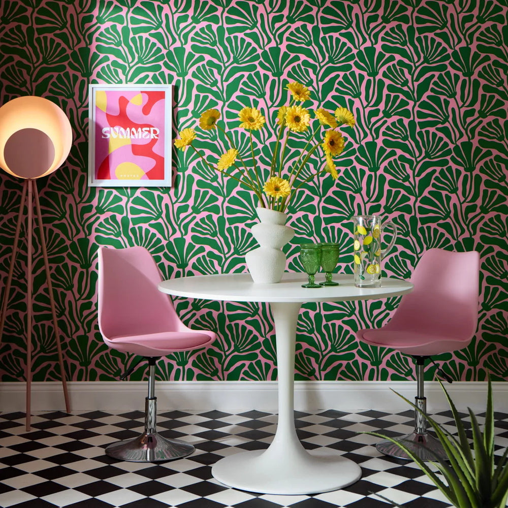 LH900527 - Mad for Matisse Wallpaper - Green & Pink - Lust Home