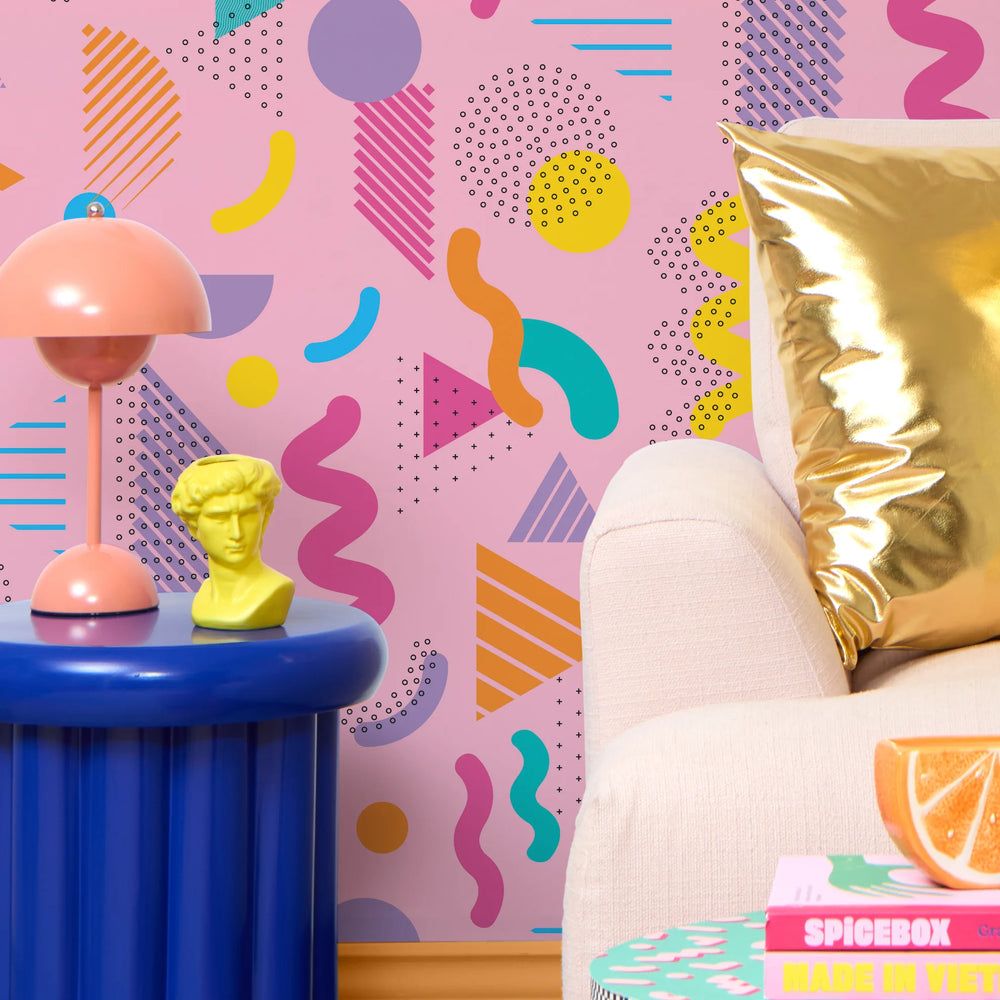 LH900528 - Saved By The Pattern Wallpaper - Electric Brights on Bubblegum Pink - Lust Home