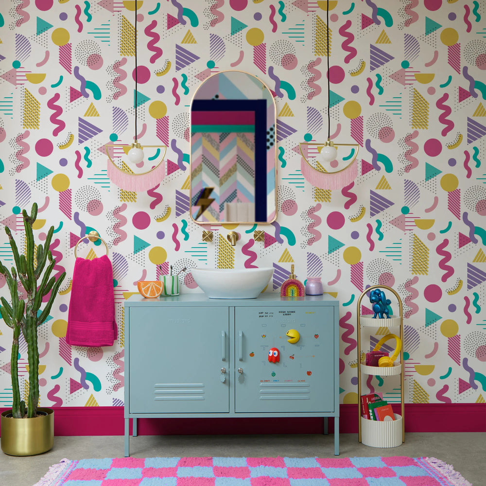 LH900529 - Saved By The Pattern Wallpaper - Electric Brights on Glow White - Lust Home