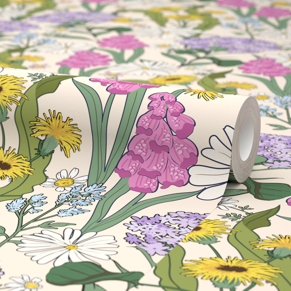 LH900566 - Cottage Garden Wallpaper - Vintage Cream - Lust Home