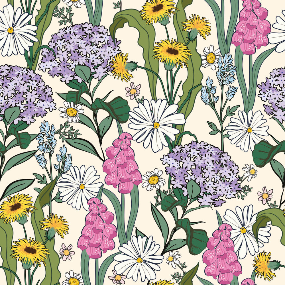 LH900566 - Cottage Garden Wallpaper - Vintage Cream - Lust Home