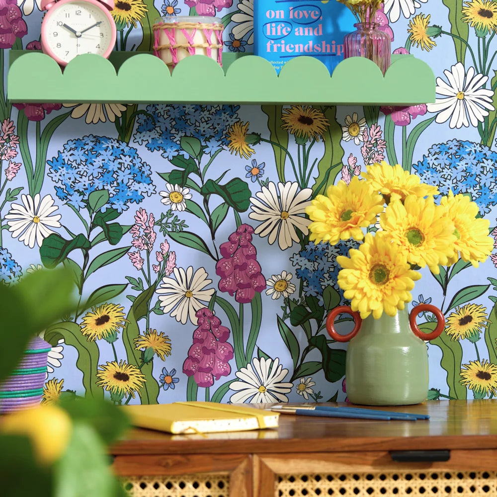 LH900568 - Cottage Garden Wallpaper - Sky Blue - Lust Home