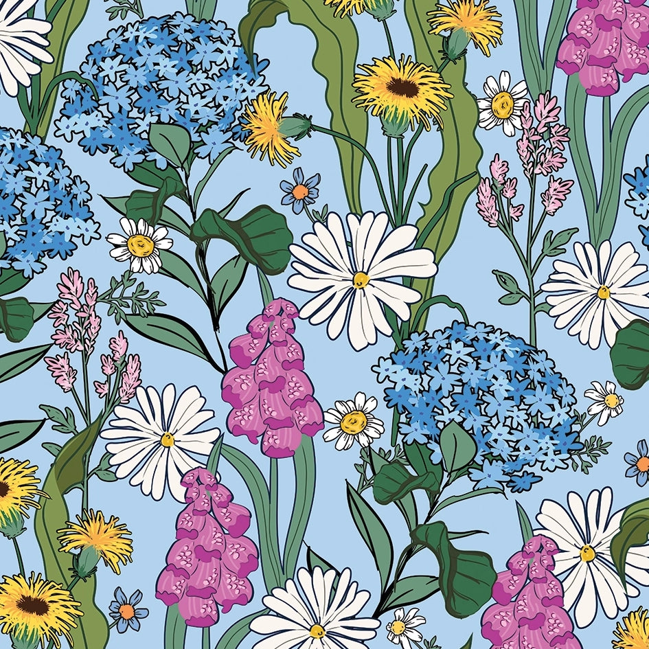 LH900568 - Cottage Garden Wallpaper - Sky Blue - Lust Home