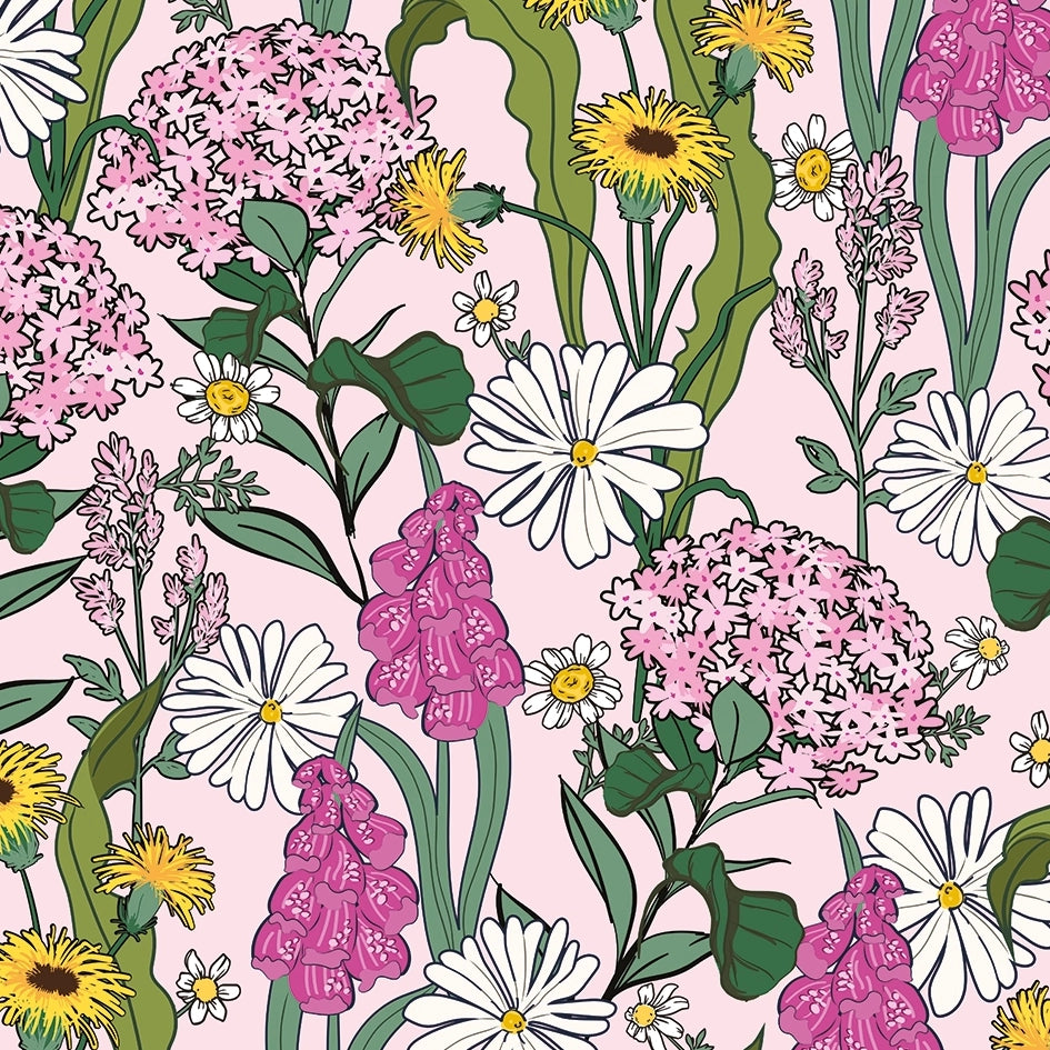LH900569 - Cottage Garden Wallpaper - Pink Dusk - Lust Home
