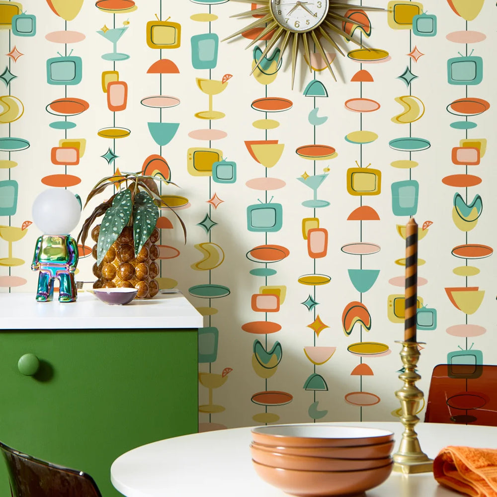 LH900577 - Happy Hour Wallpaper - Sunset Shades on Buttercream - Lust Home