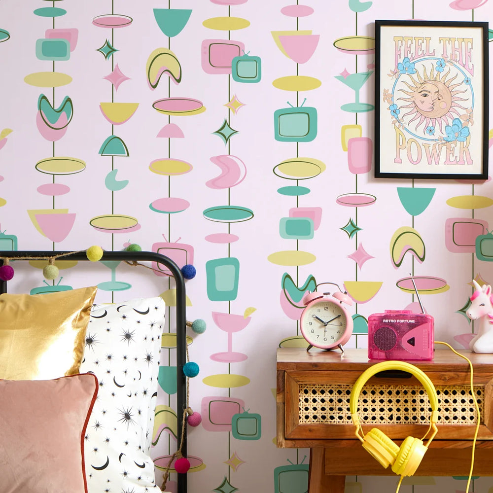LH900579 - Happy Hour Wallpaper - Mint & Lemon on Strawberry Milkshake - Lust Home