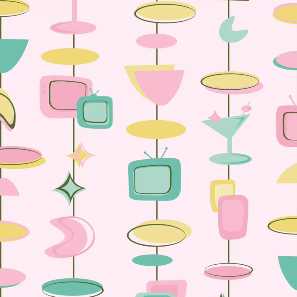 LH900579 - Happy Hour Wallpaper - Mint & Lemon on Strawberry Milkshake - Lust Home