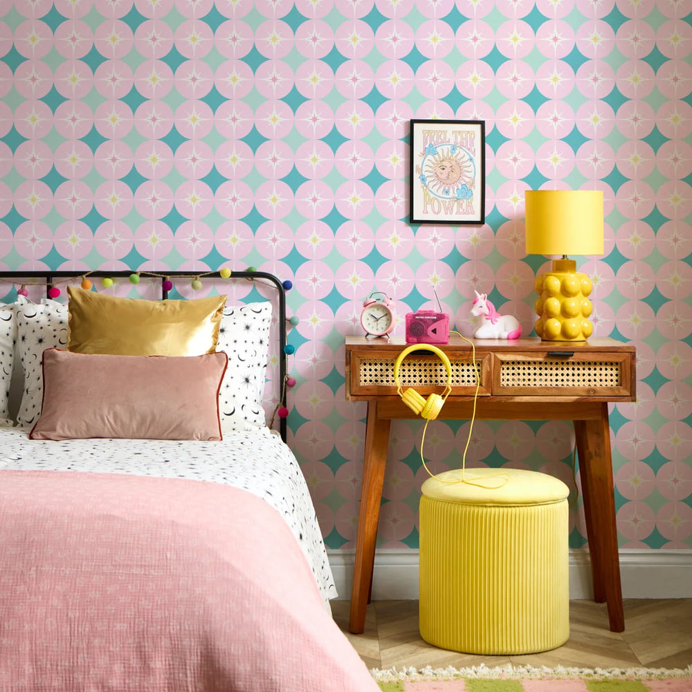 LH900586 - Starstruck Wallpaper - Candy Floss & Mint Milkshake - Lust Home