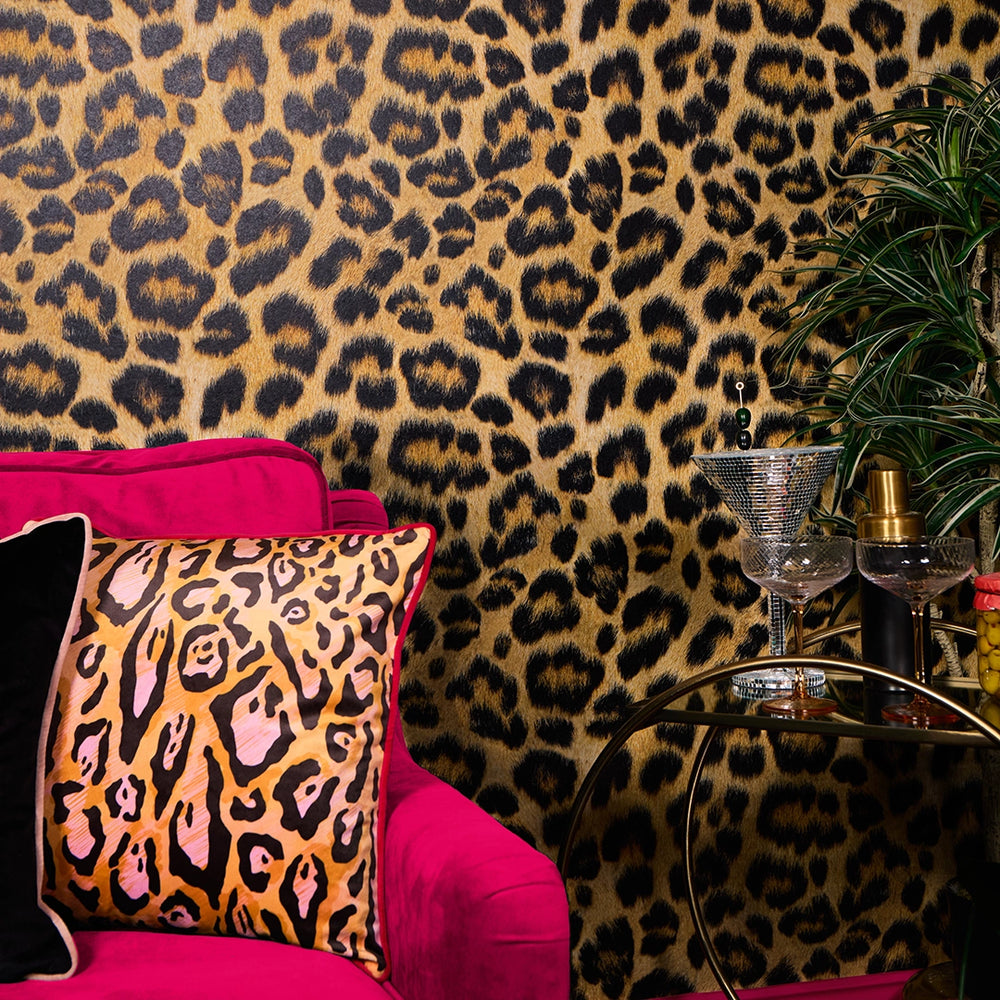 LH900597 - Fur-real Leopard Wallpaper - Margay Black & Ocelot Brown - Lust Home