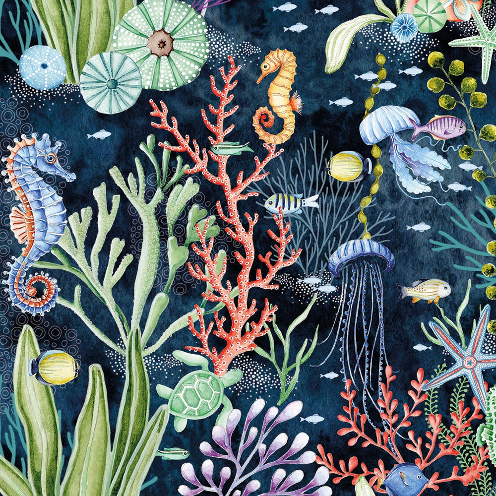 LH900602 - Coral Garden Wallpaper - Ocean Navy - Lust Home