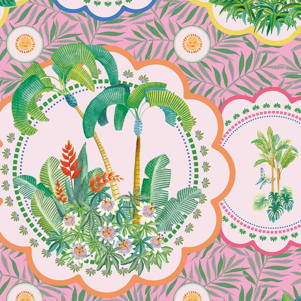 LH900604 - Serving up Tropical Delight Wallpaper - Paradise Pink - Lust Home