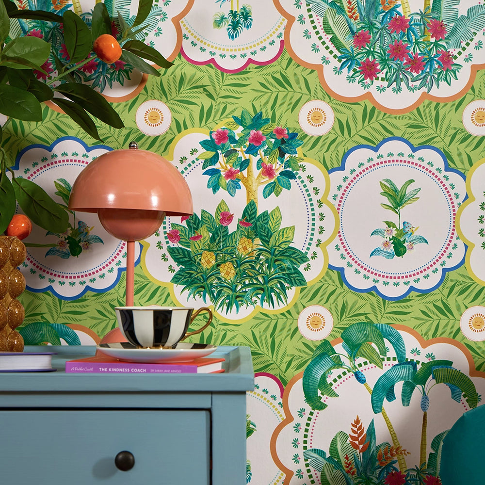 LH900605 - Serving up Tropical Delight Wallpaper - Jungle Green - Lust Home